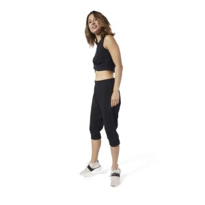 Crop Top Damskie Reebok Studio Novelty Czarne PL 81LTSKN